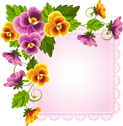 Flower with pink frame vector Flower with pink frame vector