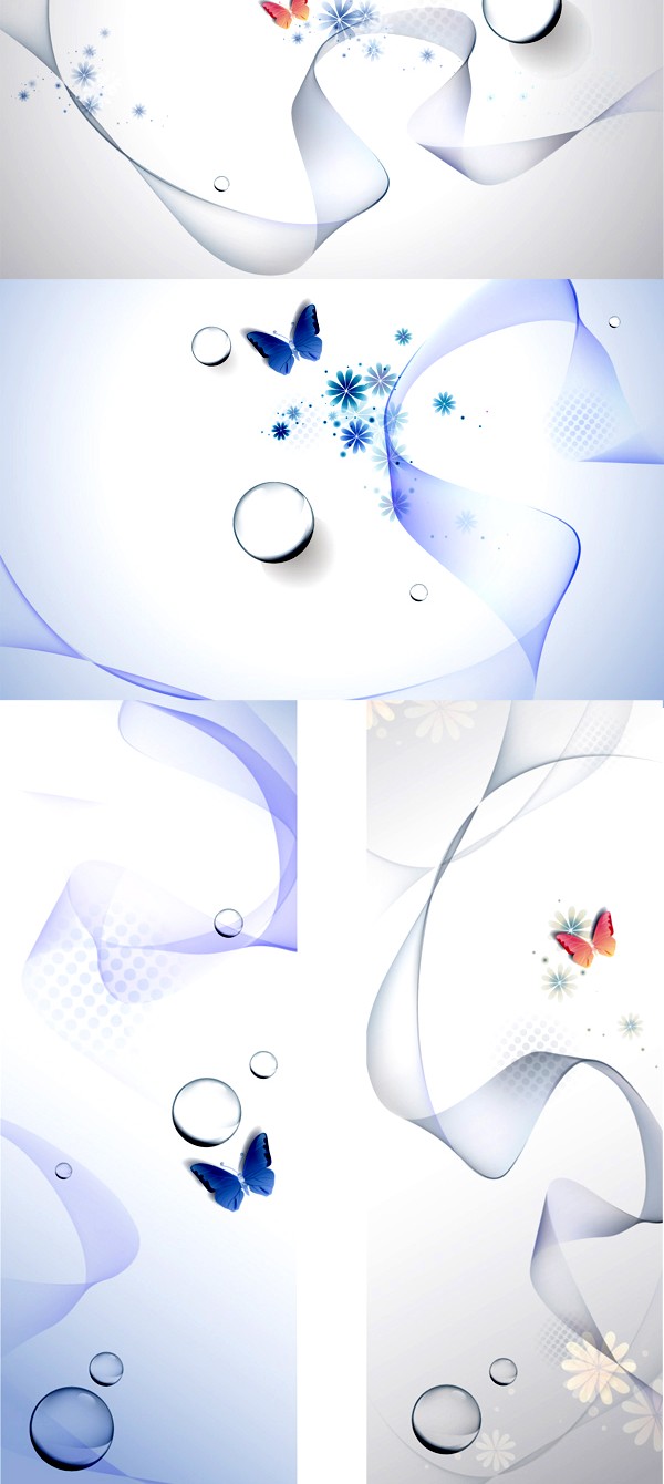 Poetic butterfly water background vector material Poetic butterfly water background vector material