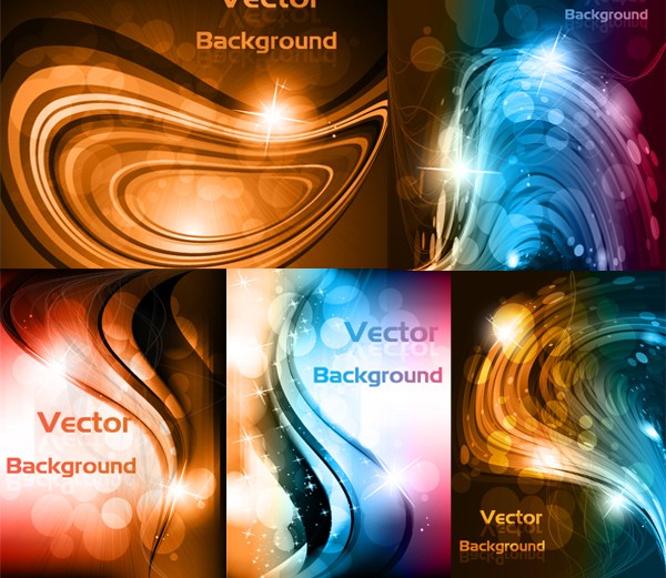Shining dynamic curve backgrounds vector Shining dynamic curve backgrounds vector