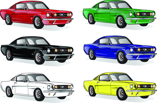 Vector colored car design set 02 Vector colored car design set 02