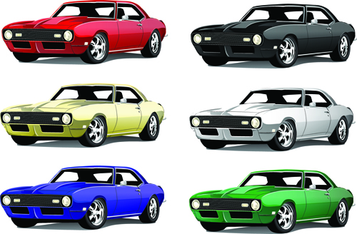 Vector colored car design set 03 Vector colored car design set 03