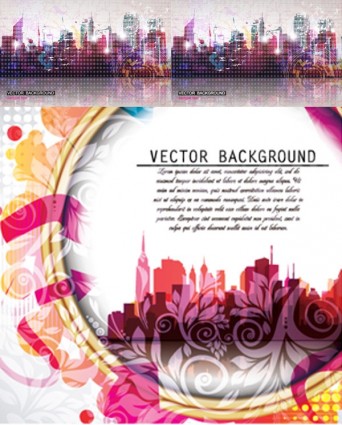 Abstract background with city vector material Abstract background with city vector material