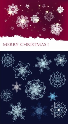 Beautiful snowflake background vector set Beautiful snowflake background vector set