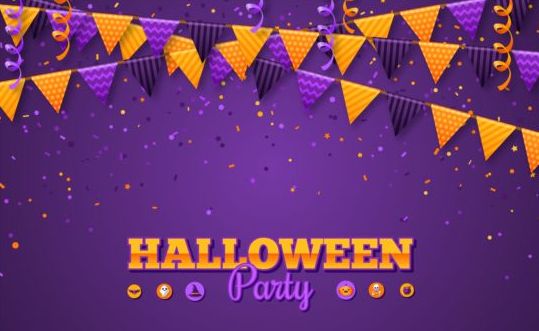 purple poster party halloween 