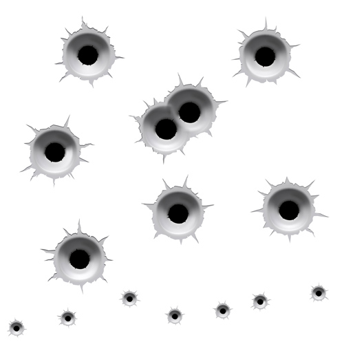 realistic illustration bullet holes 