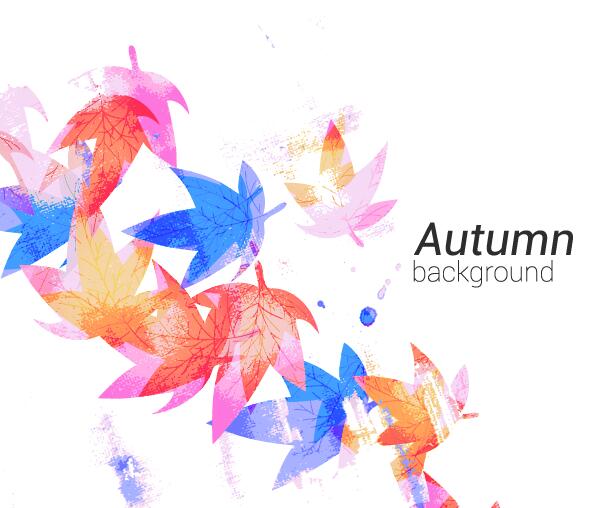 watercolor leaves background autumn 