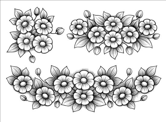 flowers engraving 