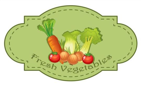 vagetables Retro font labels fresh 