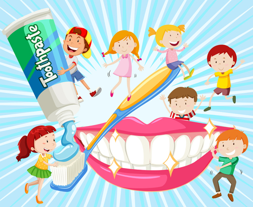 Dental children cartoon care 