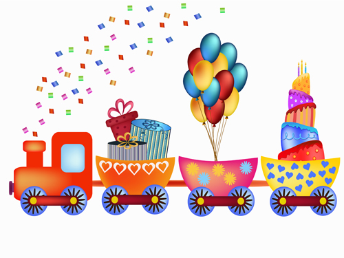 train cartoon card birthday 