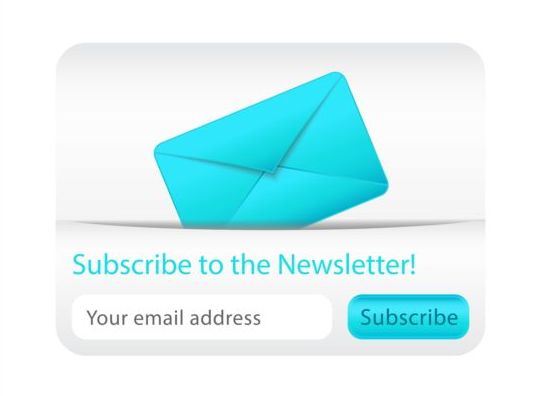 white Subscribe newsletter blue 