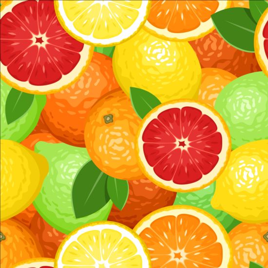 seamless pattern orange lemon 