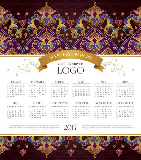 pattern floral decor calendars 2017 