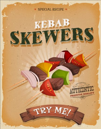vintage Skewers poster kebab 