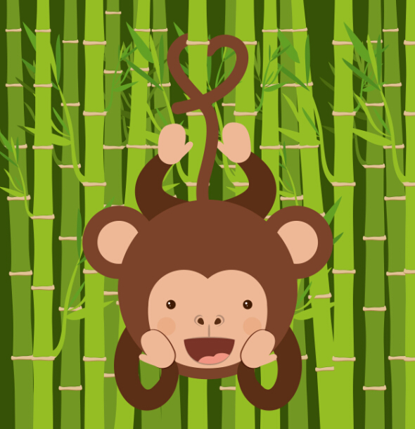 monkey cute bamboo 
