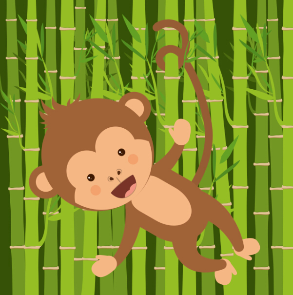 monkey cute bamboo 