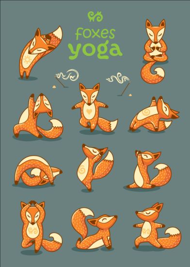 yoga foxes card 