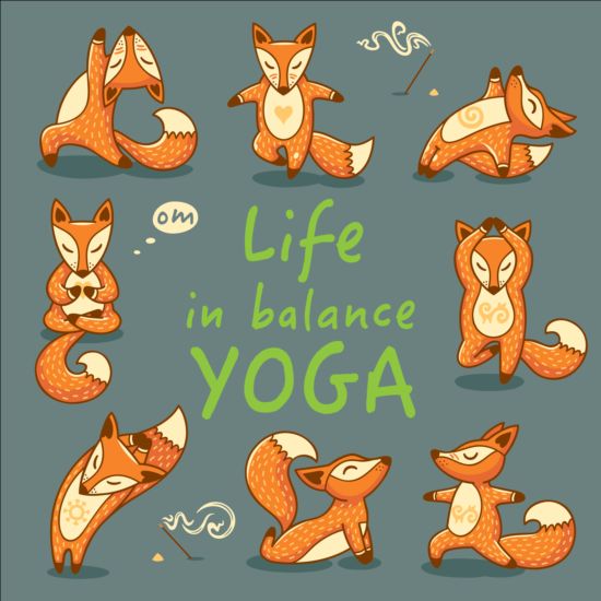 yoga foxes card 