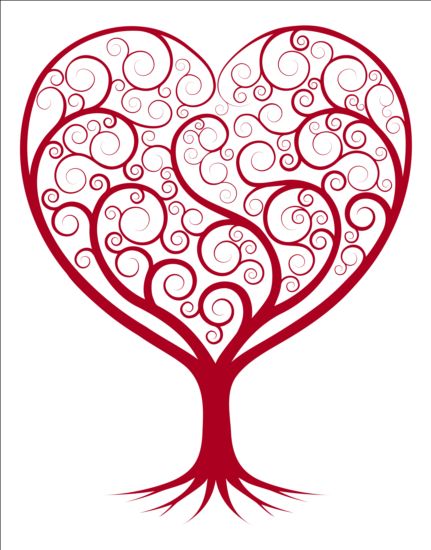 tree red heart 