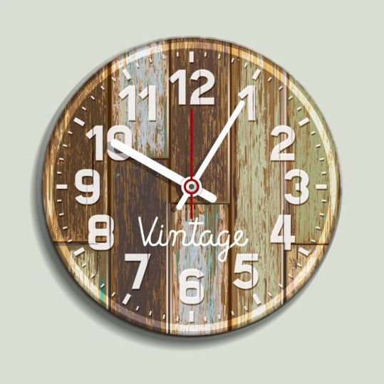 wood old clock 