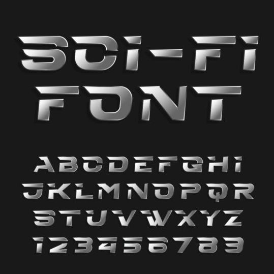 sci-fi number alphabet 