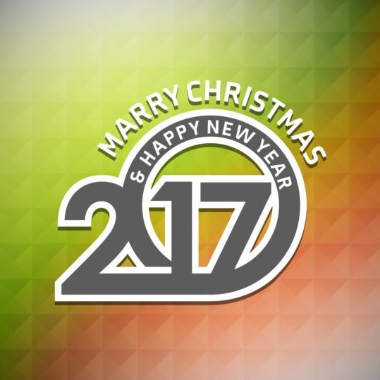 year new geometric christmas background 2017 