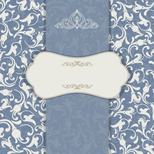 ornate invitation blue background 