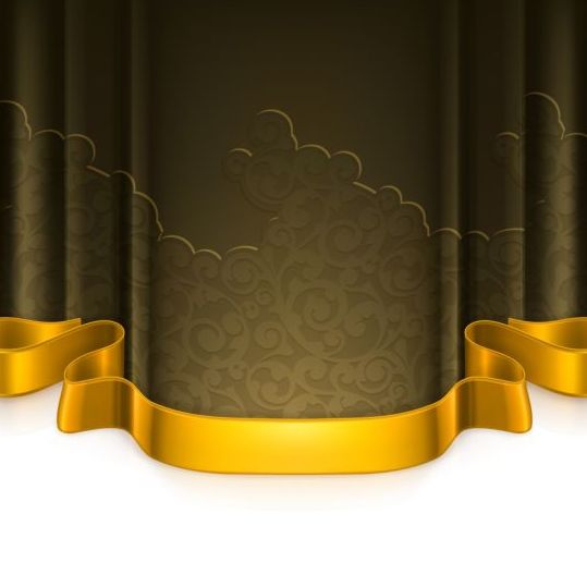 tape green golden decorative dark curtain 