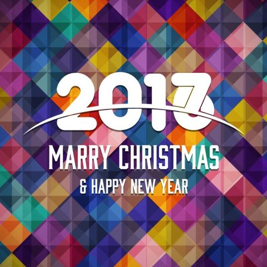 year new geometric christmas background 2017 