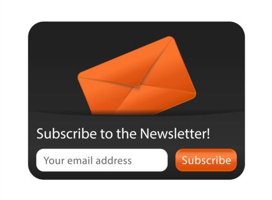 Subscribe orange newsletter black 