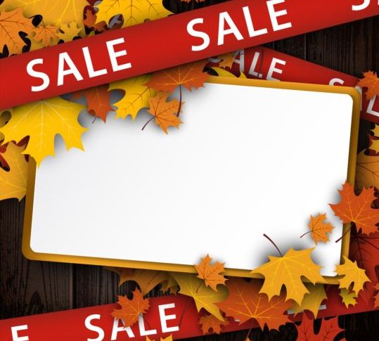 wooden sale leaves background autumn 