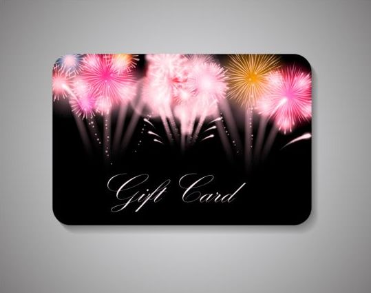 gift Fireworks colored card black 