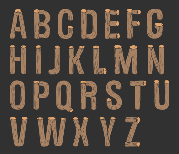 wooden round alphabet 