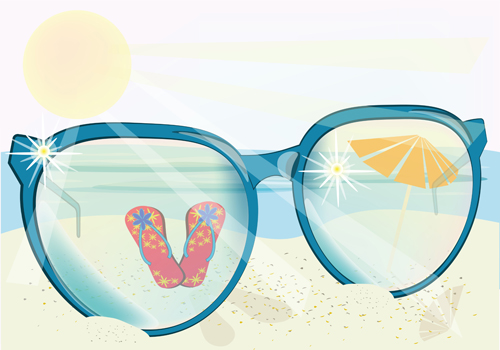 sunglasses summer beach background 