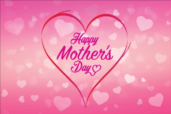 pink Mother's heart background 