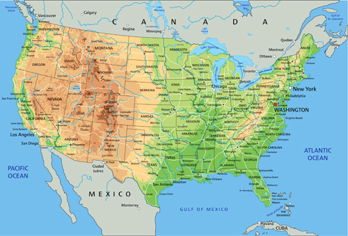 USA Physical map 