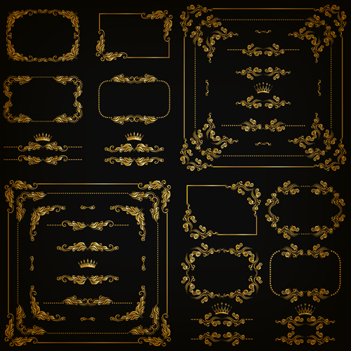 ornate ornaments golden frame 