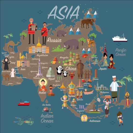 map infographic asia 