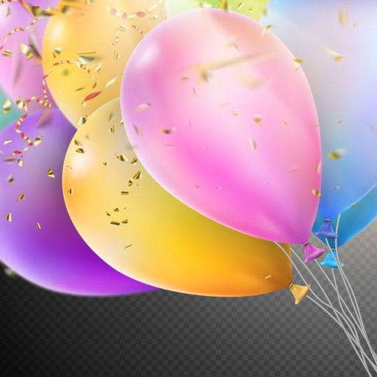 illustration confetti colorful balloons background 