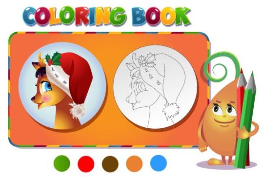 reindeer coloring christmas book 