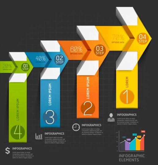 staircase infographics elements design arrow 