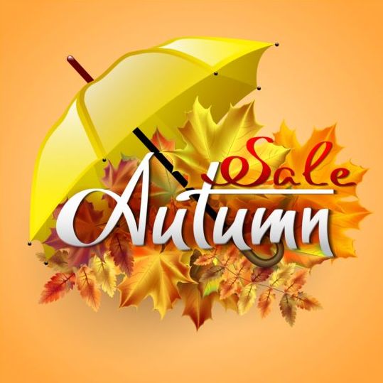umbrella sale leaves background autumn 