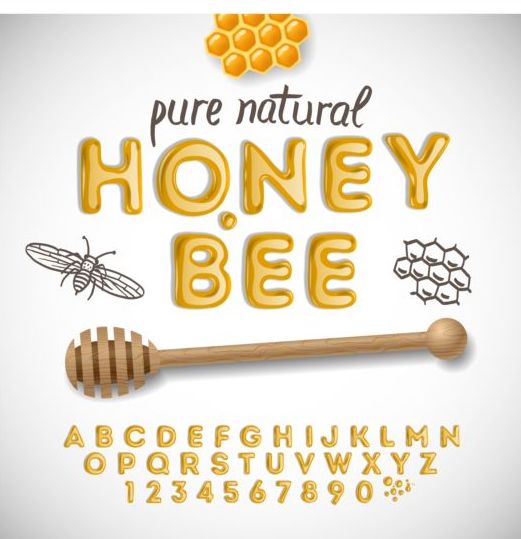 numbers honey bee alphabet 