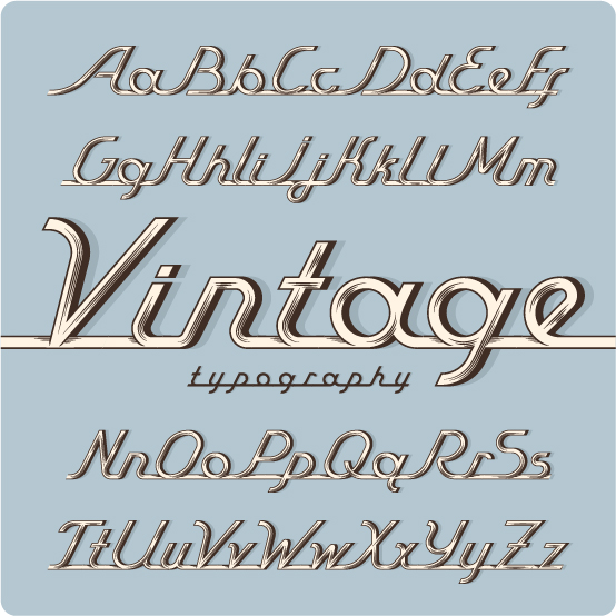 vintage fonts auto 