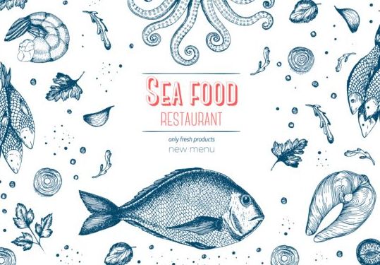 sea restaurant menu food cover 