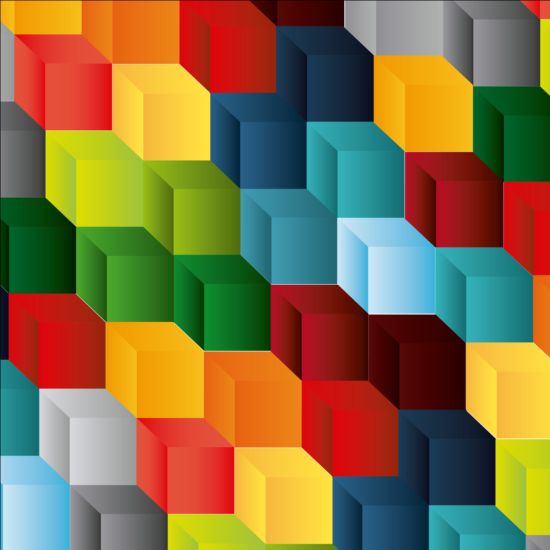 Rubik pattern cube colored 