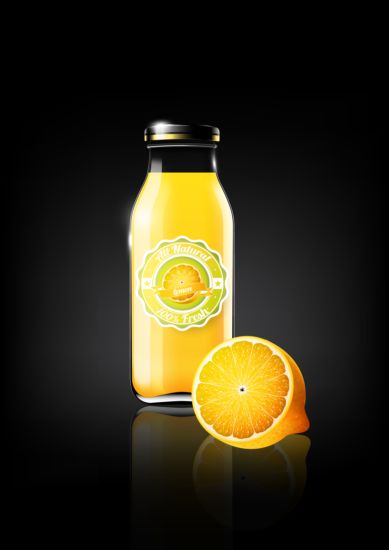 lemon juice glass bottle 