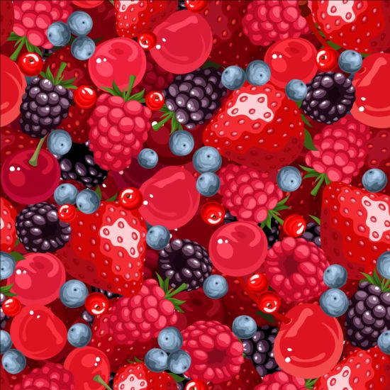 seamless pattern juicy berries 
