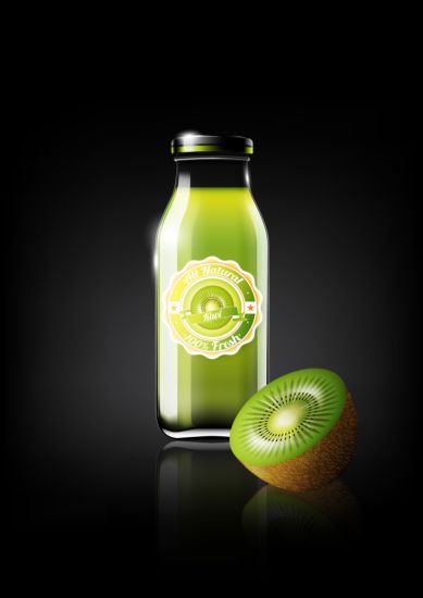 kiwi juice glass bottle 