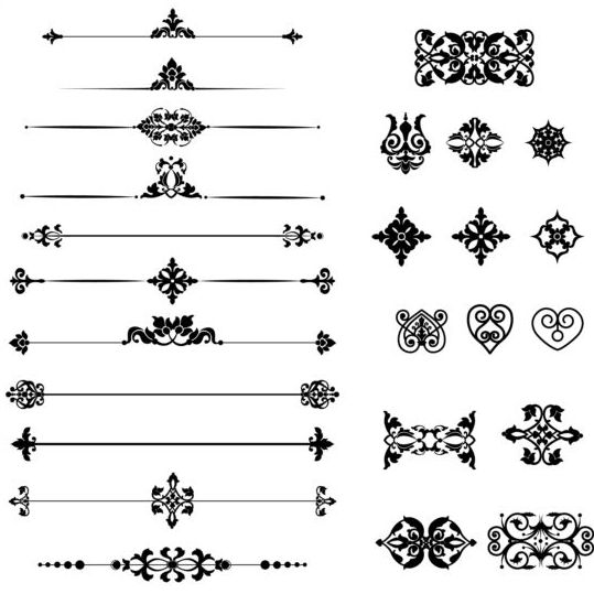 ornaments calligraphic black 